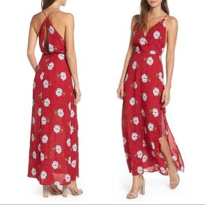 LUSH Red Floral Maxi Dress